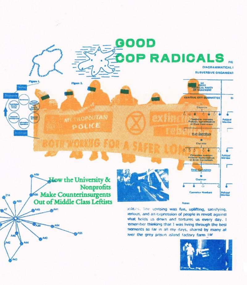 2026-05-02 "Good Cop Radials:" How the University & Nonprofits Make Counterinsurgents Out of Middle Class Leftists' zine launch + workshop!