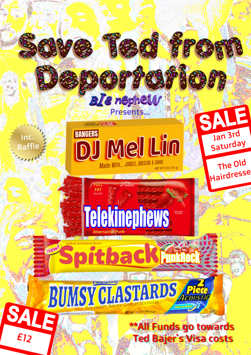 Telekinephews//Spitback//Bumsy Clastards//DJ Mel Lin