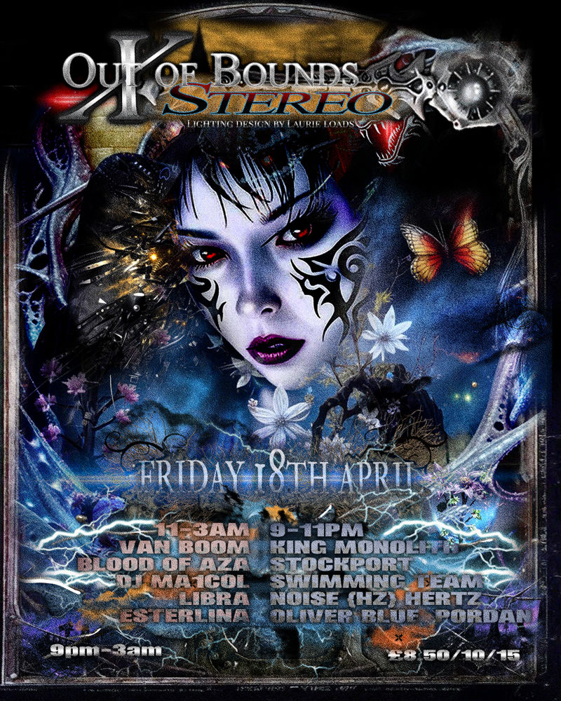 Van Boom, Blood of Aza, Libra Esterlina, Noise Hz,  DJ MA1COL, King Monolith, Oliver Blue, Stockport Swimming Team, Pordan