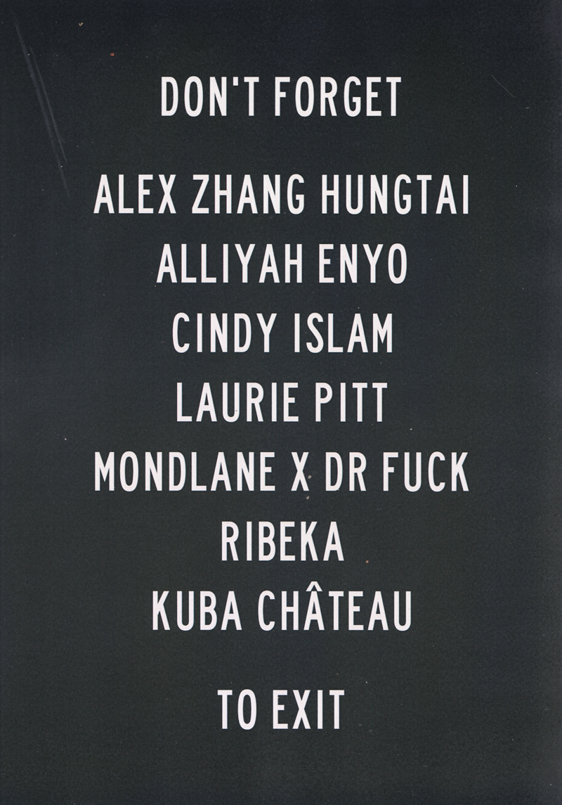 ALEX ZHANG HUNGTAI, ALLIYAH ENYO, CINDY ISLAM, LAURIE PITT, MONDLANE X DR FUCK, RIBEKA, KUBA CHÂTEAU