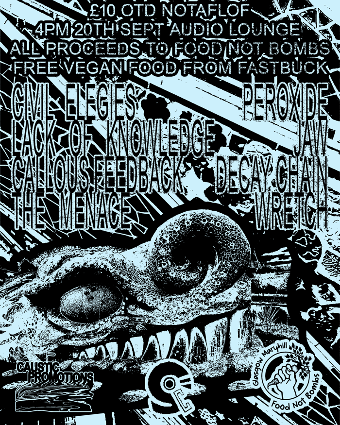 2026-09-20 Civil Elegies, Peroxide, Jaw, Lack of Knowledge, Callous Feedback, Decay Chain, The Menace, Wretch