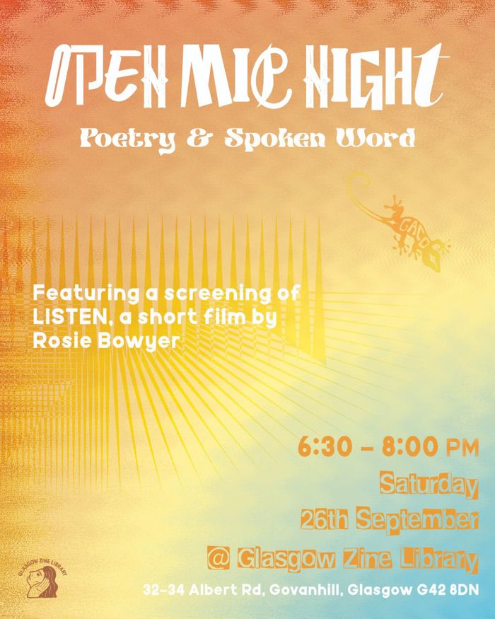 2026-09-26 Listening Back! presents Open Mic Night: Poetry and Spoken Word