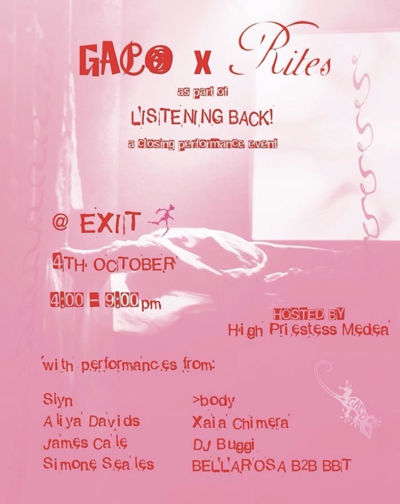 GACO x Rites: Listening Back! A closing performance event