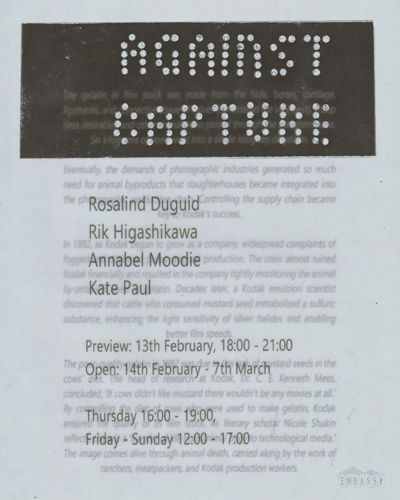 Against Capture w/Rosalind Duguid, Rik Higashikawa, Annabel Moodie and Kate Paul.